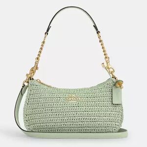 👗Coach NWT Pistachio Color WovenTeri Shoulder Bag with gold Hardware